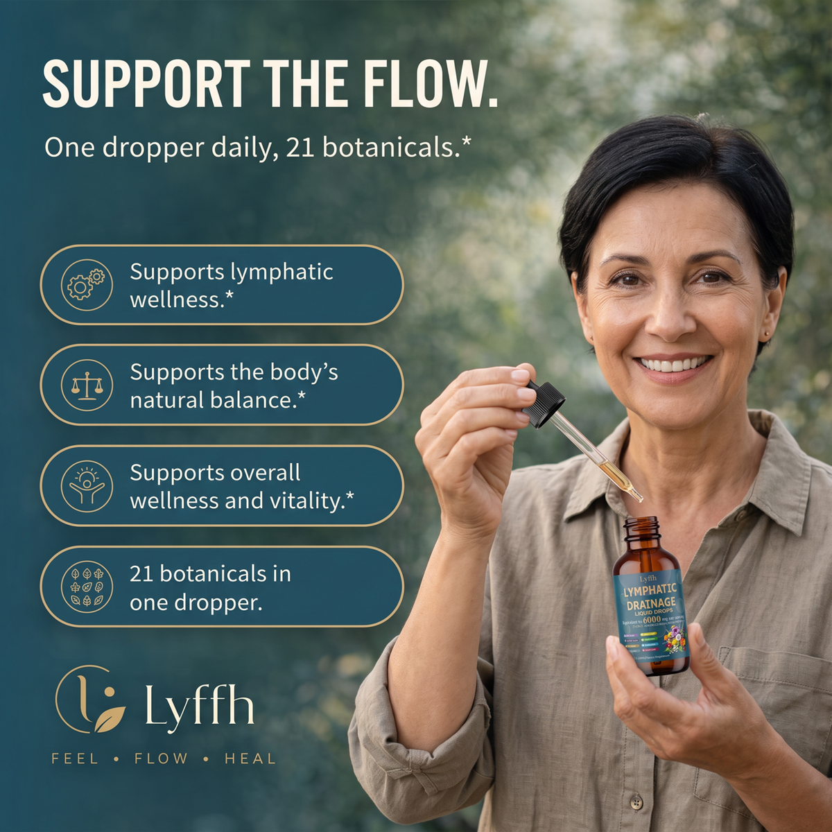 Lymphatic Drainage Drops benefits: lymphatic wellness, natural balance and overall vitality
