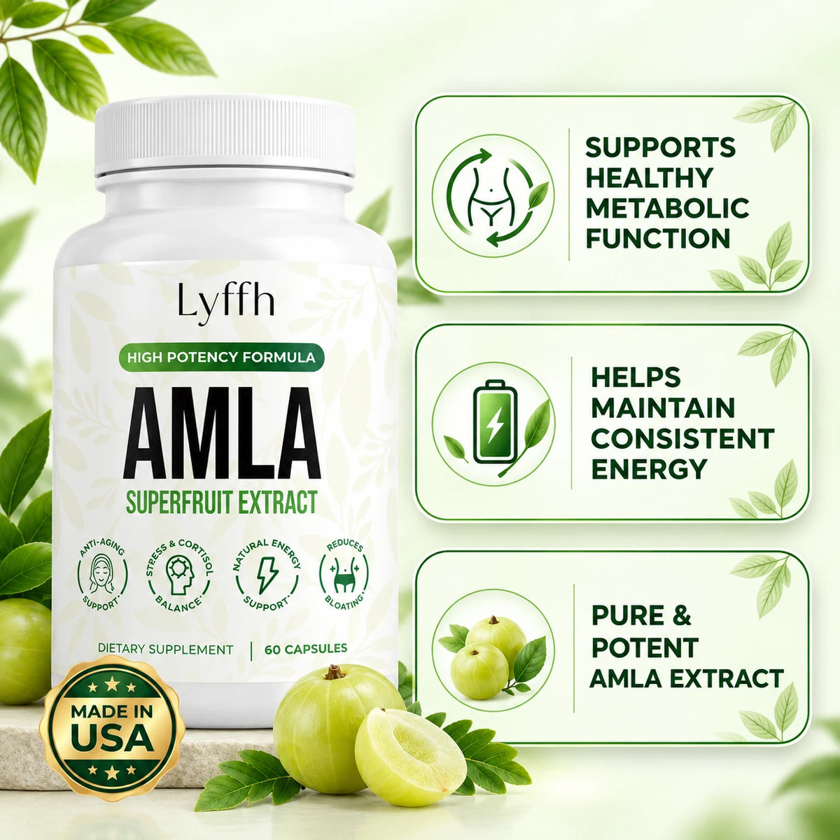 Lyffh Amla bottle and benefits