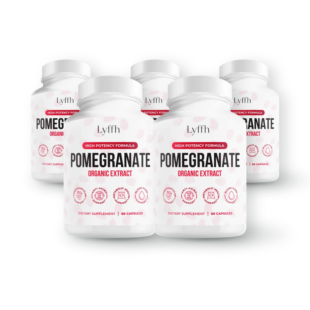 Organic Pomegranate Extract Capsules, Buy 3 Get 2 Free pack